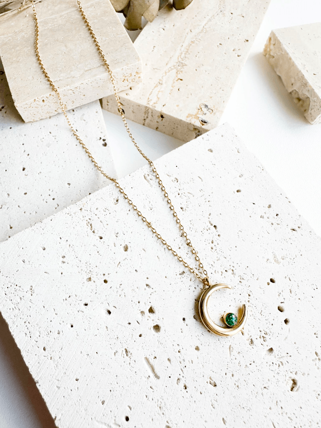 Collier Luna | Vert et or