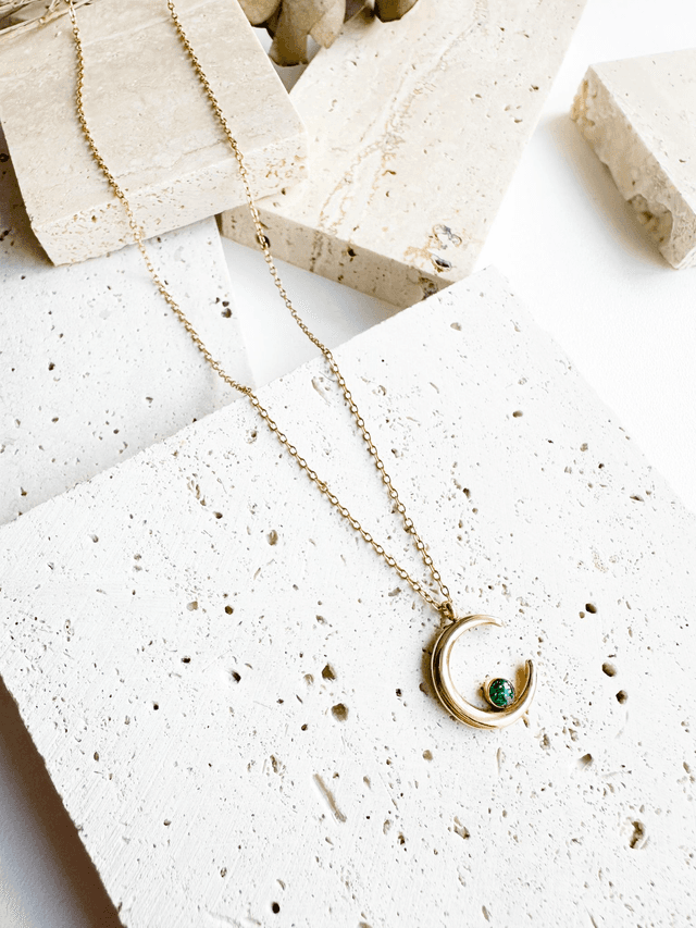 Collier Luna | Vert et or