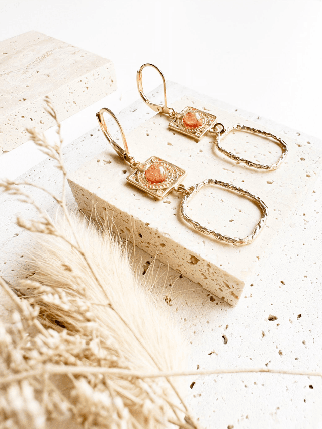 Boucles d&#039;oreilles Hana | Ambré et or